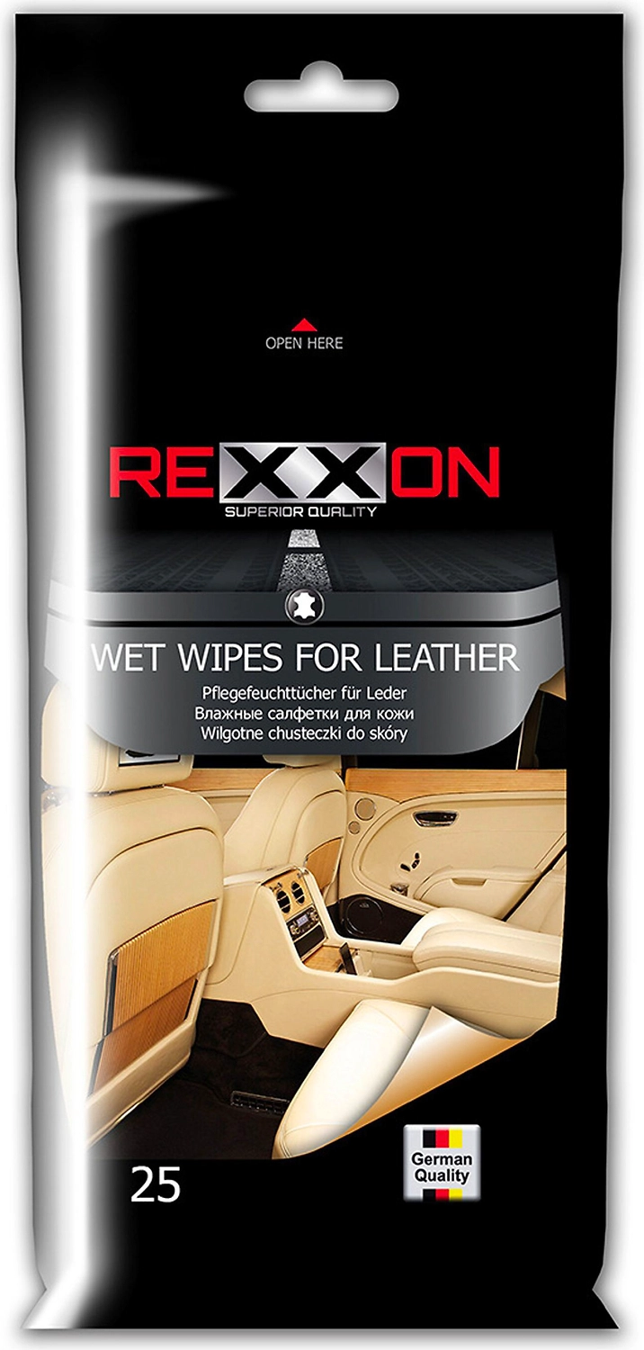 Салфетки для изделий из кожи REXXON 26х11 см 25 шт