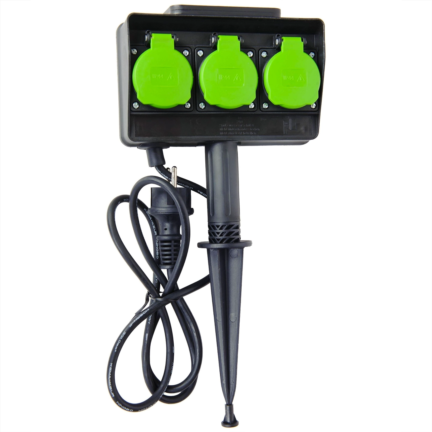 Удлинитель на пике Electrаline 3 гнезда 3500 Вт с заземлением 1,5 м