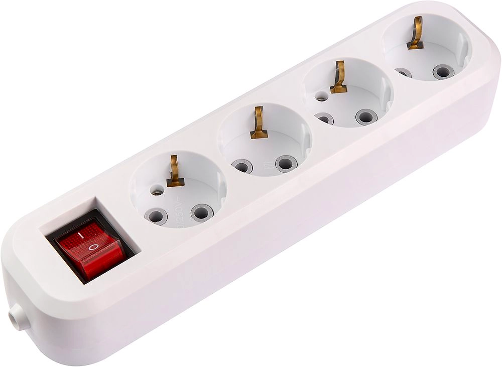 Колодка Duwi 4 гнезда с заземлением