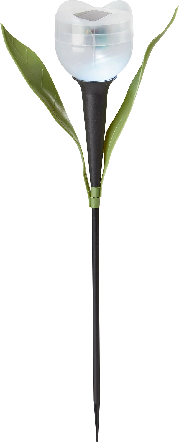 Уличный светильник-стержень на солнечной батарее Цветок 253170 IP44 белый
