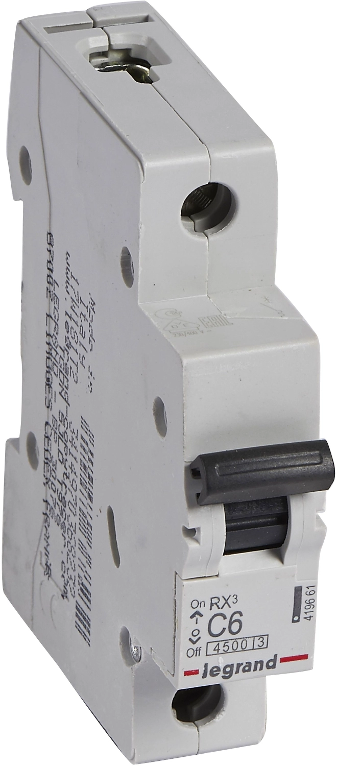 Автоматический выключатель Legrand RX3 1Р C6 А 4,5 кА 30 мА