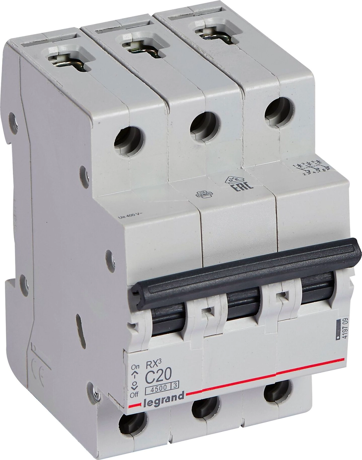 Автоматический выключатель Legrand RX3 3Р С20А 4,5кА