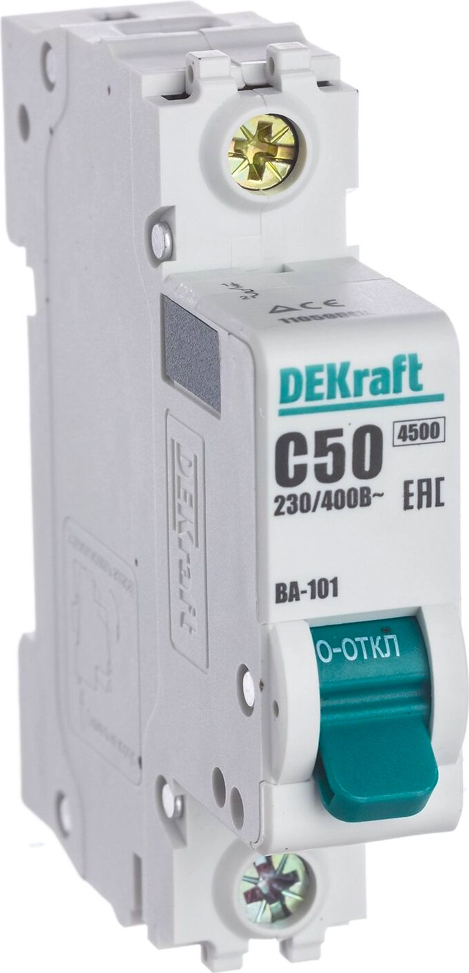 Автоматический выключатель DEKRAFT 1P C50 А 4500 А