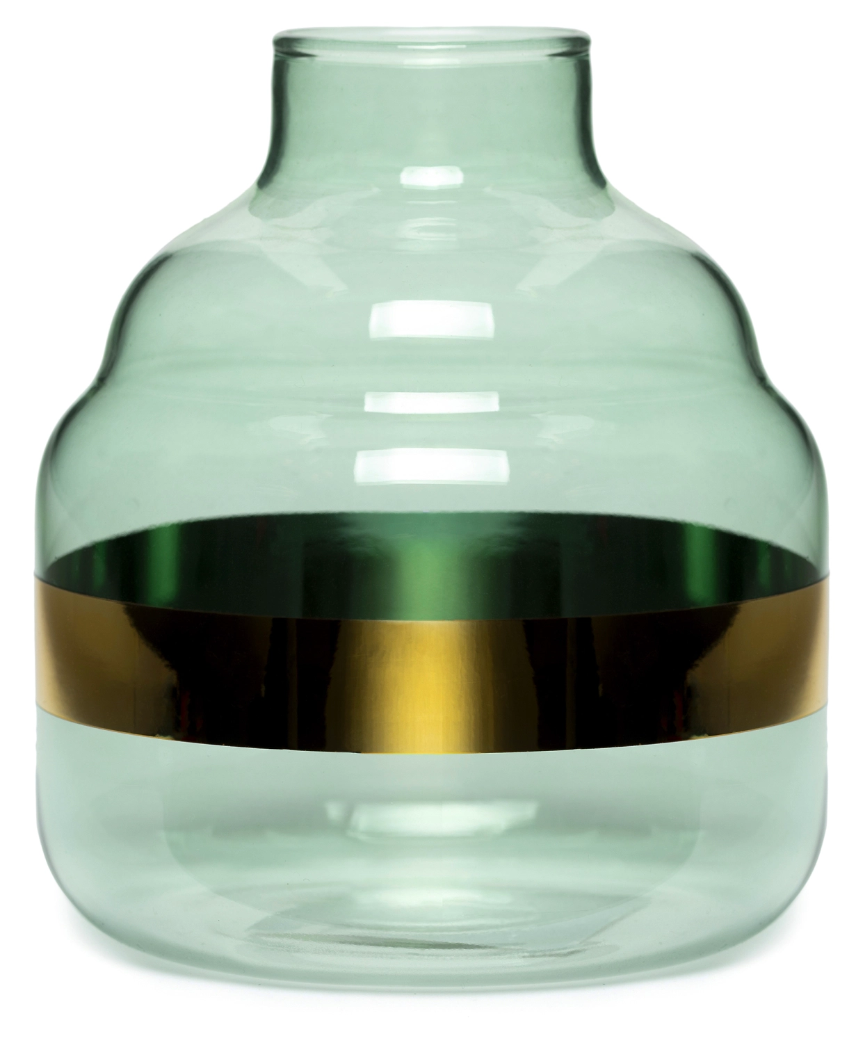 Ваза декоративная стеклянная светло-зеленая 14,5х14 см