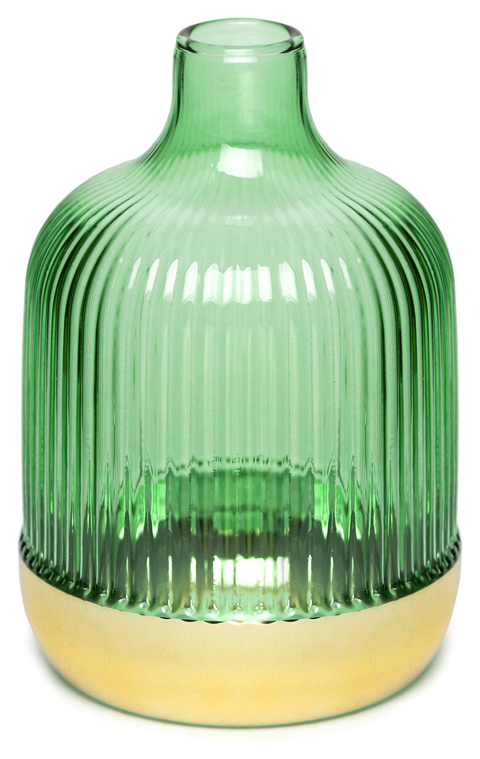 Ваза декоративная стеклянная светло-зеленая 9,5х14 см