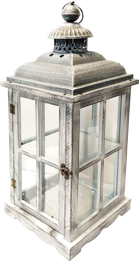 Подсвечник Фонарь металл, дерево металлик 22х56 см