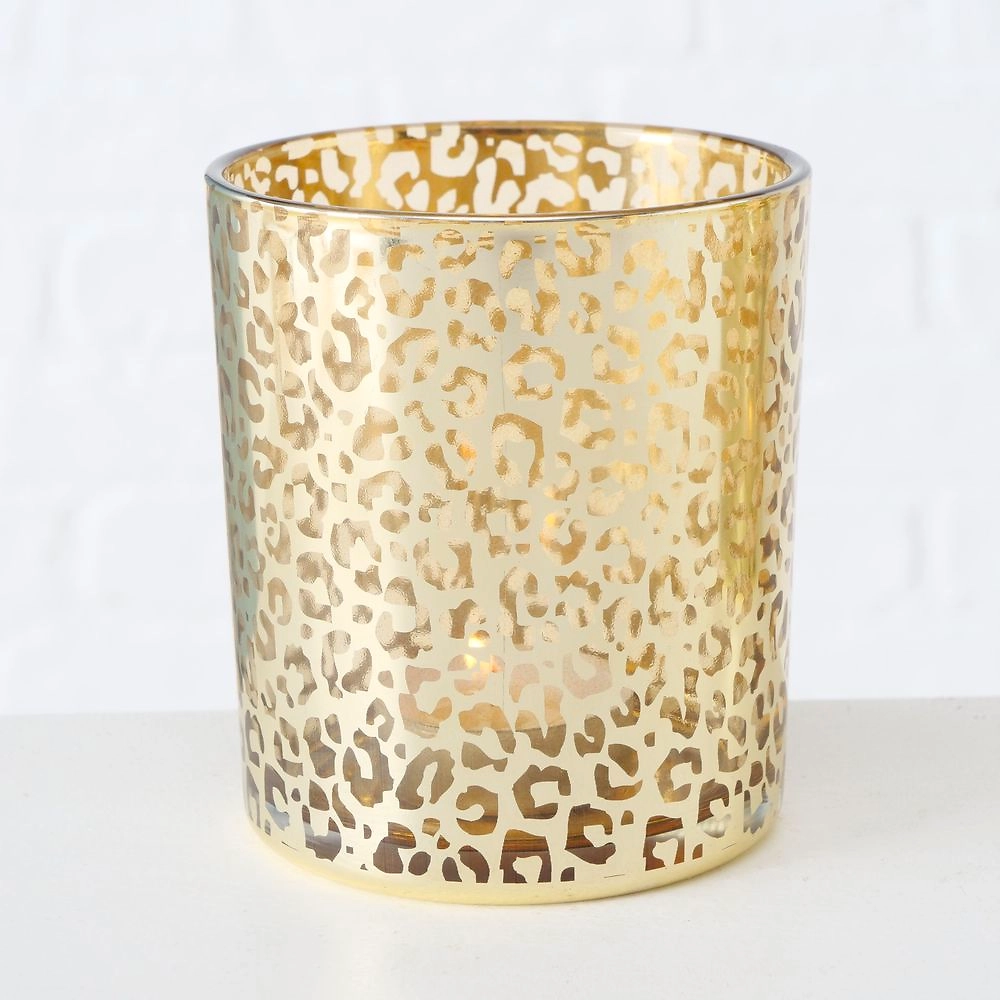 Подсвечник стеклянный Tiger золотой H10 см