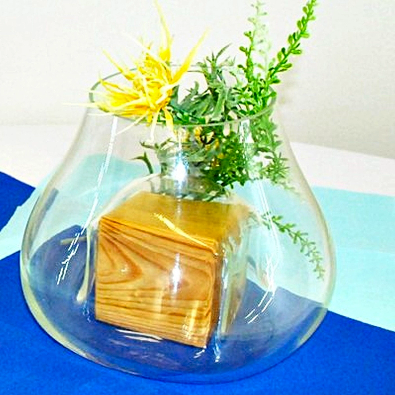 Ваза стеклянная NiNaGlass прозрачная 23х25 см