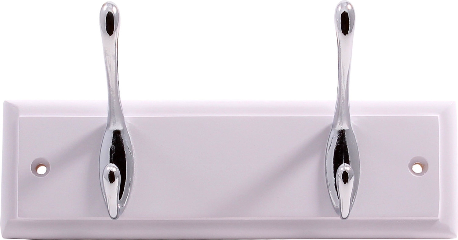 Вешалка Larvij 2 двойных крючка белая 7х22 см