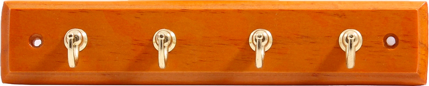 Вешалка для ключей Larvij 4 крючка темное дерево 4х22 см