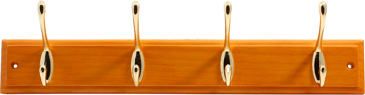 Вешалка Larvij 4 двойных крючка темная сосна 7х40 см