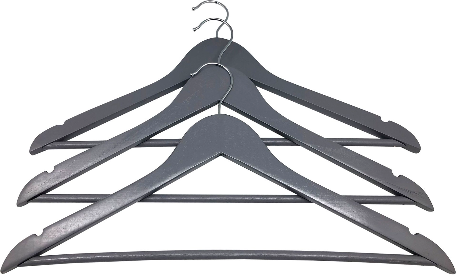 Набор вешалок-плечиков серые 44,5х23 см 3 шт