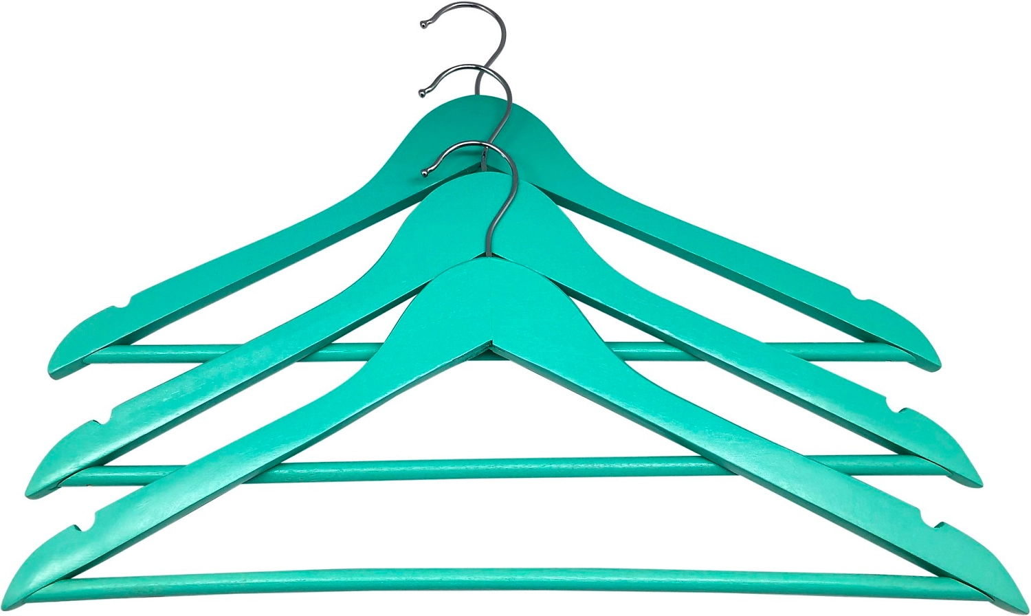 Набор вешалок-плечиков зеленые 44,5х23 см 3 шт