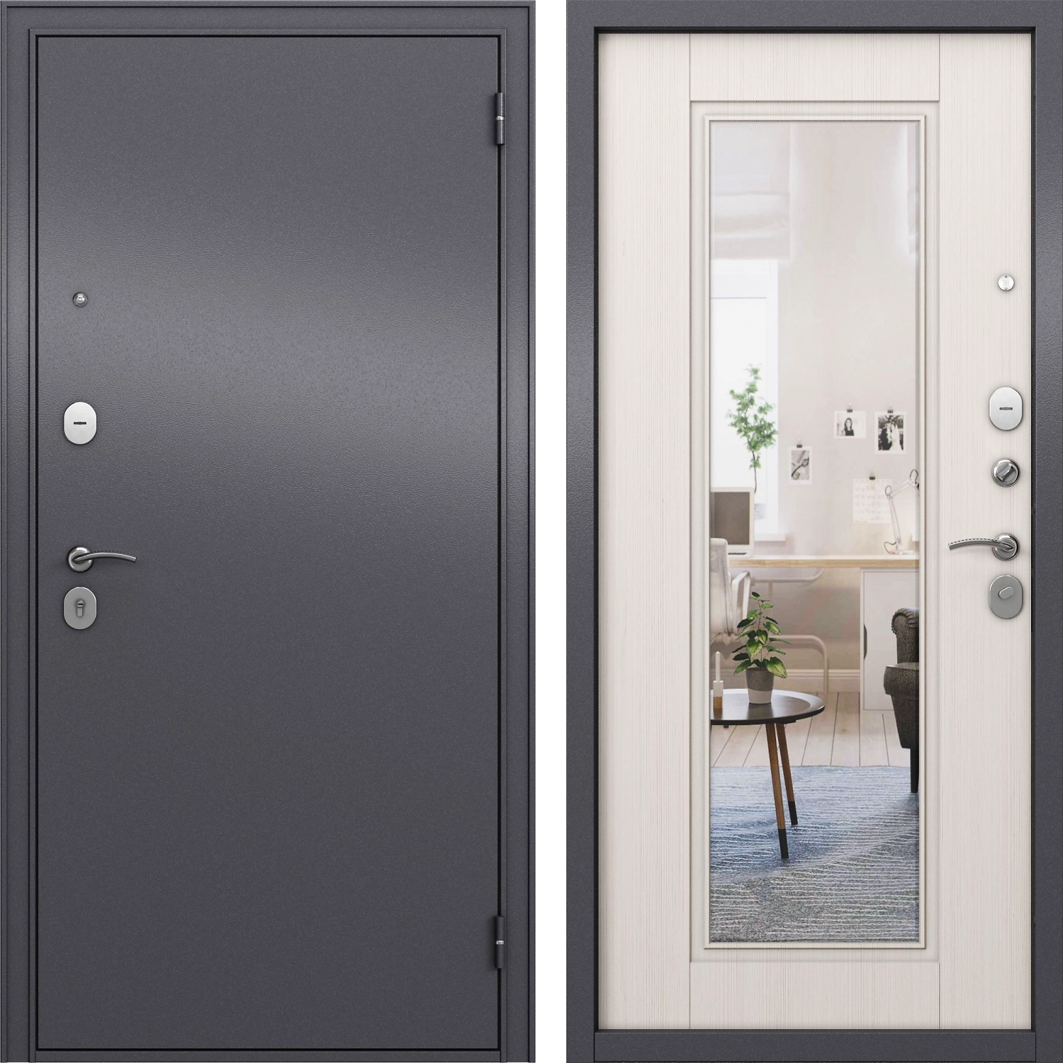 Входная дверь Криста зеркало правая 205x86 см