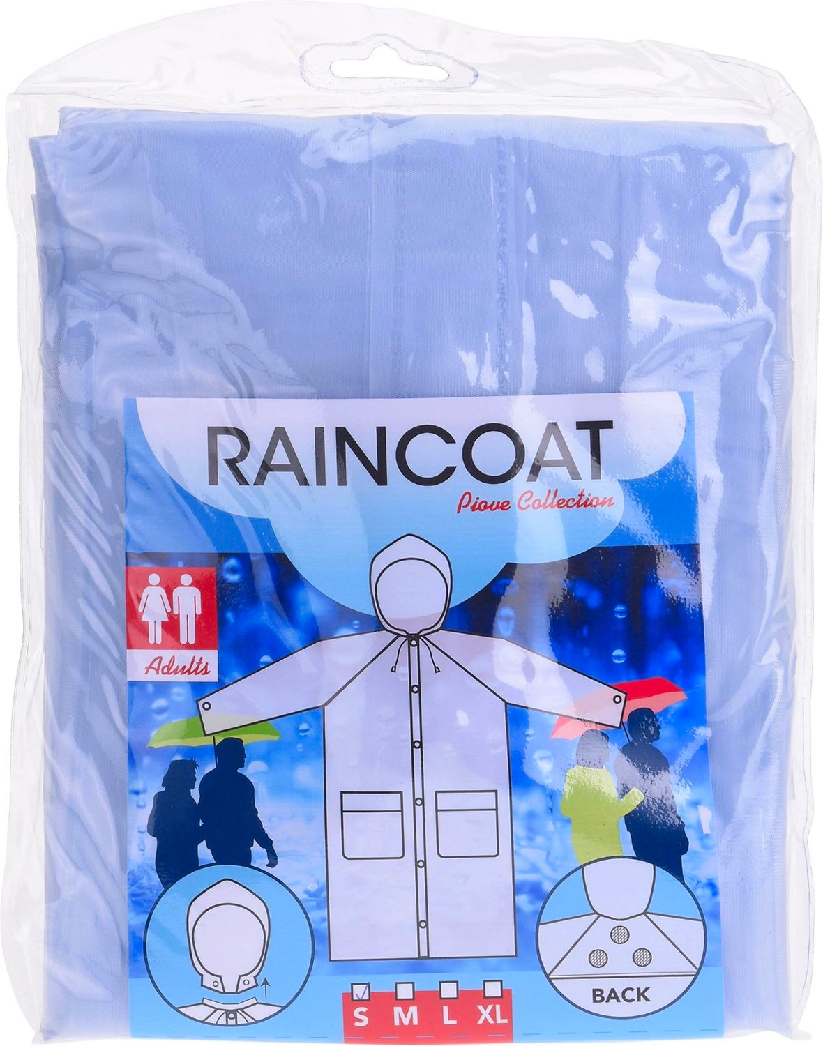 Дождевик-плащ Полиэстер S 180 см голубой