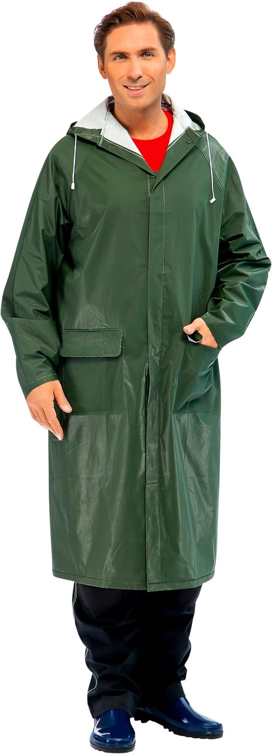 Дождевик-плащ полиэфир XXXL 188 см зеленый