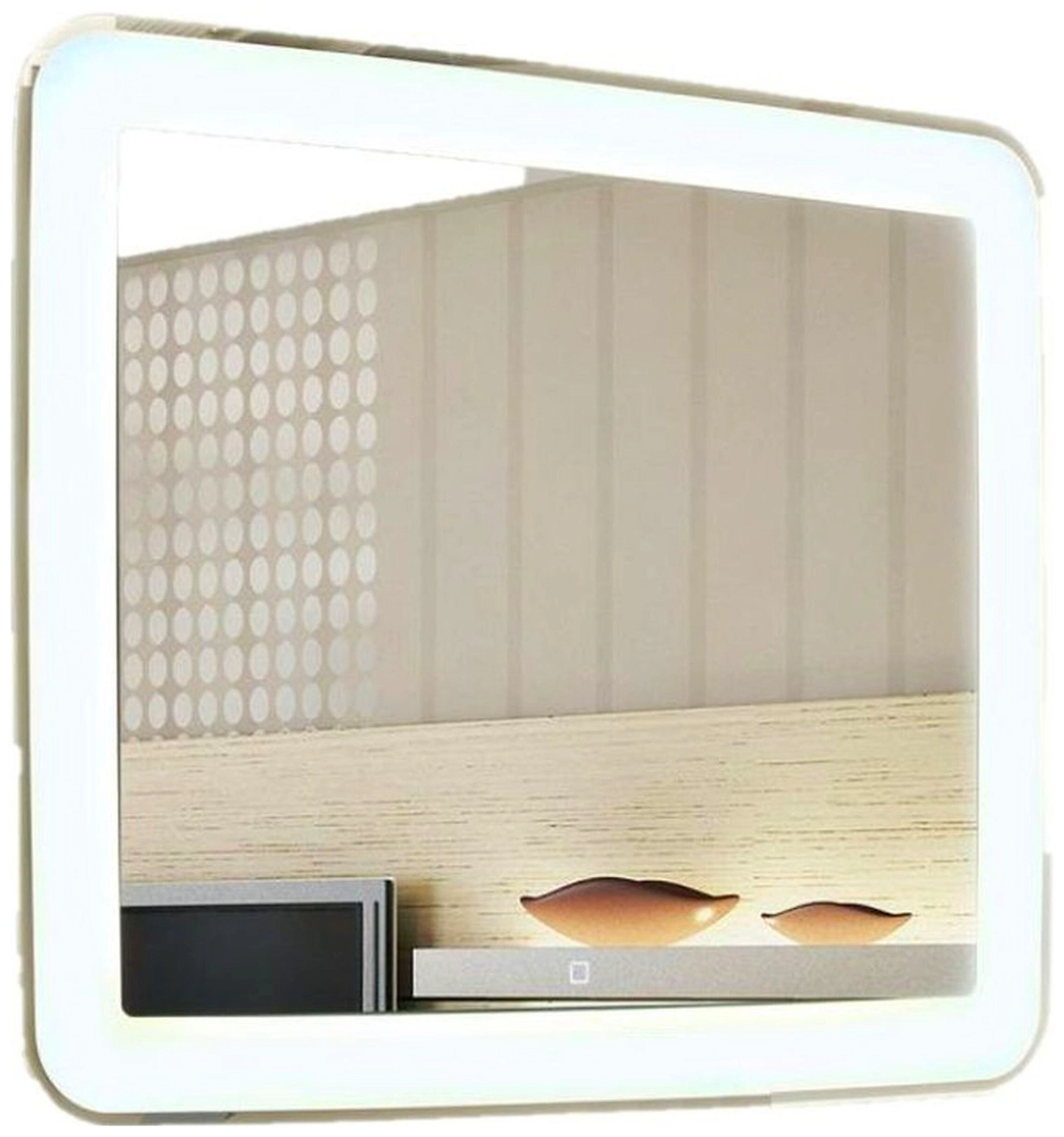 Зеркало для ванной MISTY Стайл 60х80 см с подсветкой белое