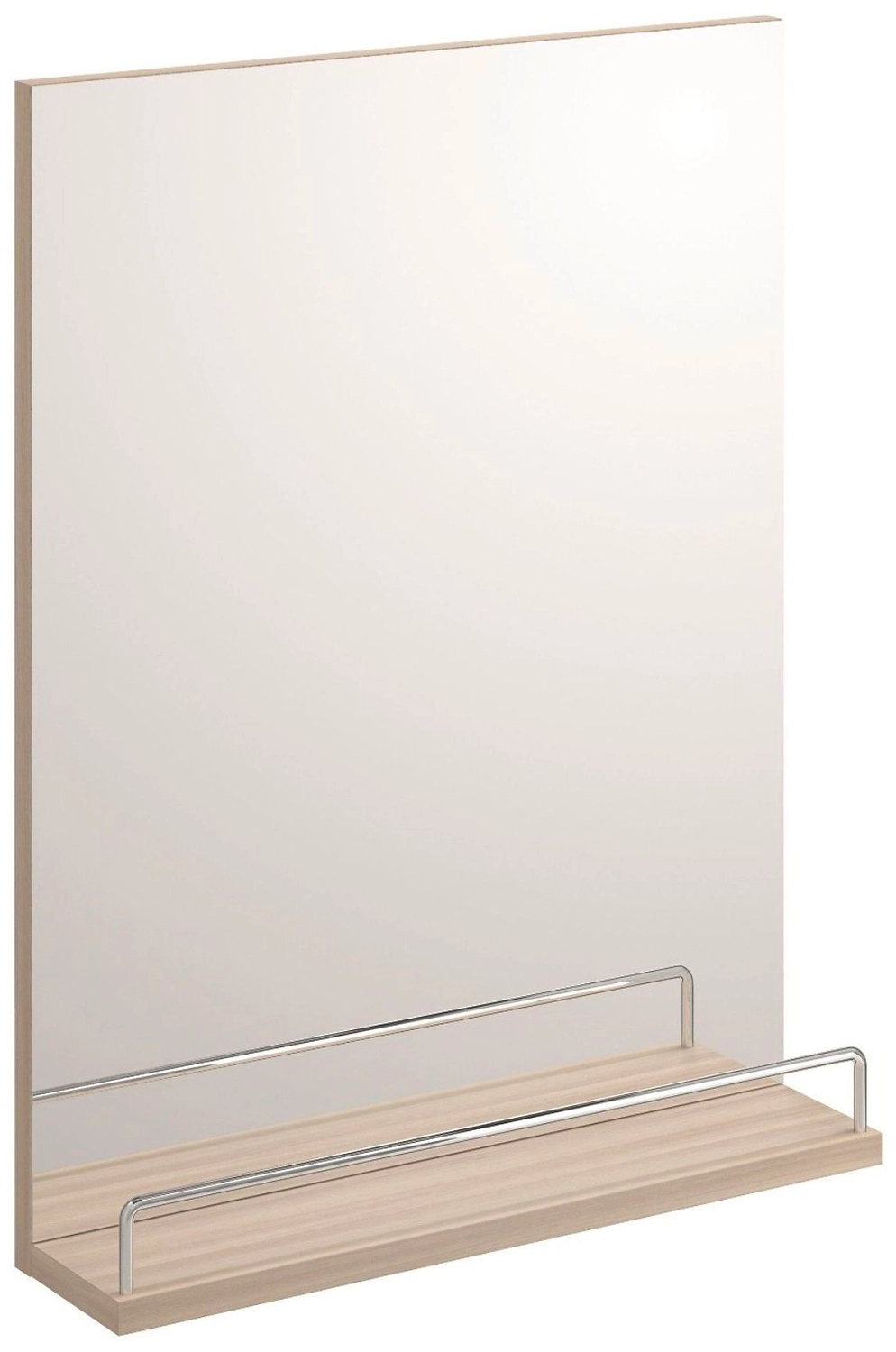 Зеркало для ванной Cersanit Smart 65х50 см с полкой светлый ясень