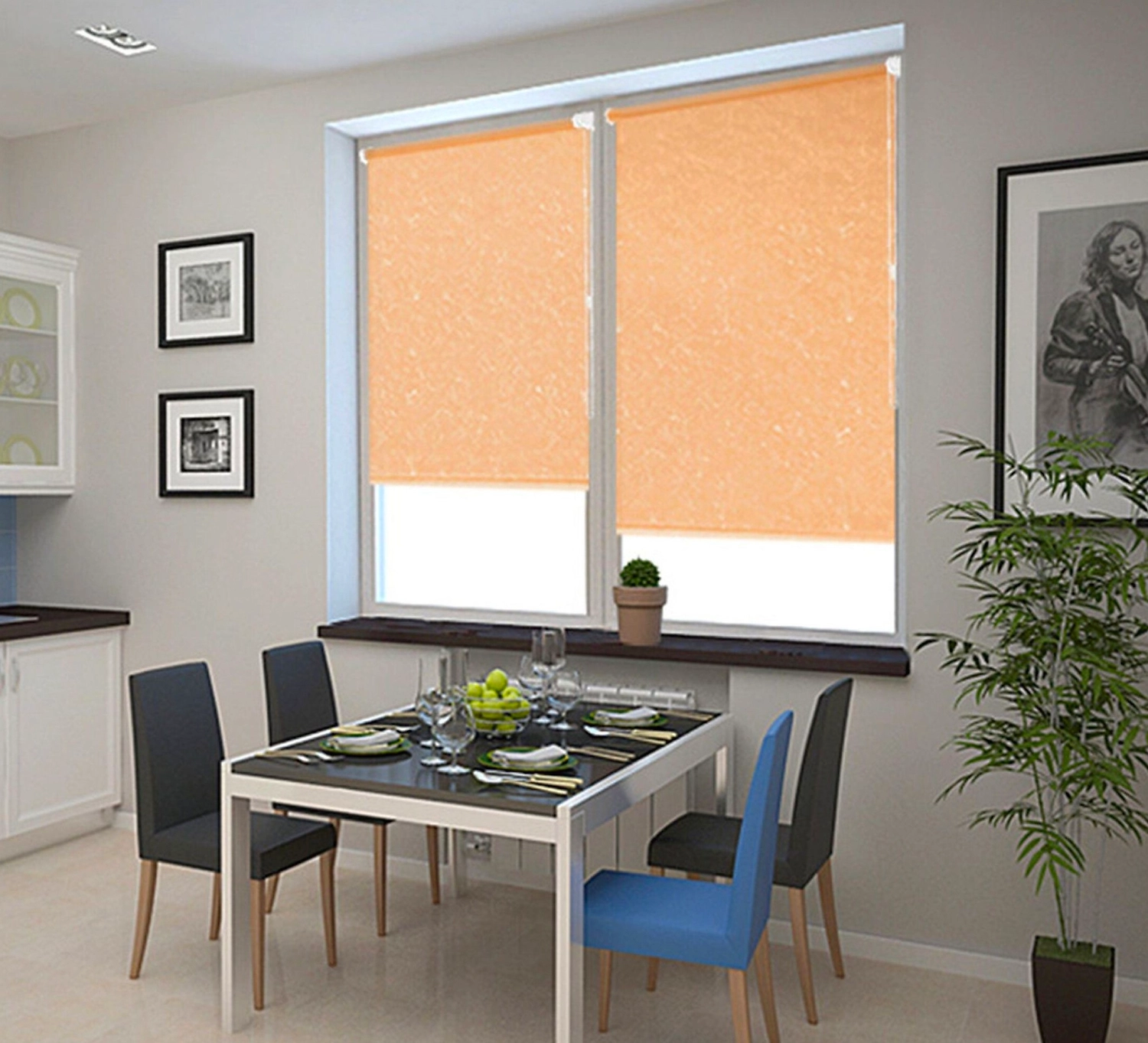 Рулонные шторы Уют Фрост 40х175 см персиковые