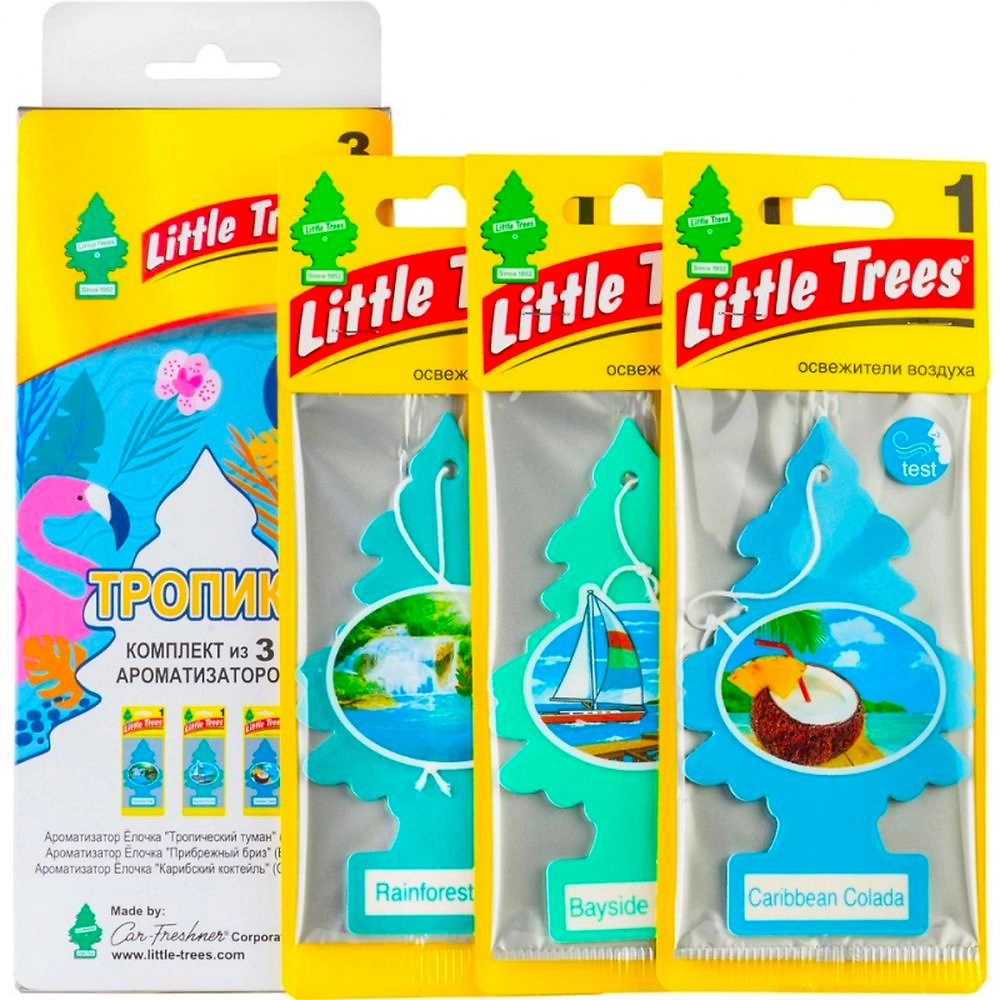 Комплект ароматизаторов Little Trees (3 шт.) ёлочка "Тропики"