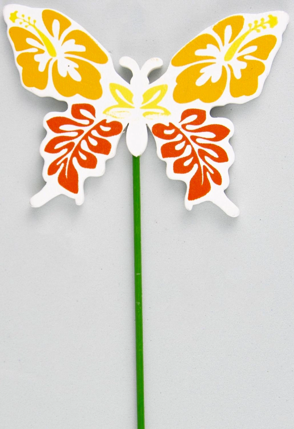 Топпер для декора бабочка оранжевый 8х20 см