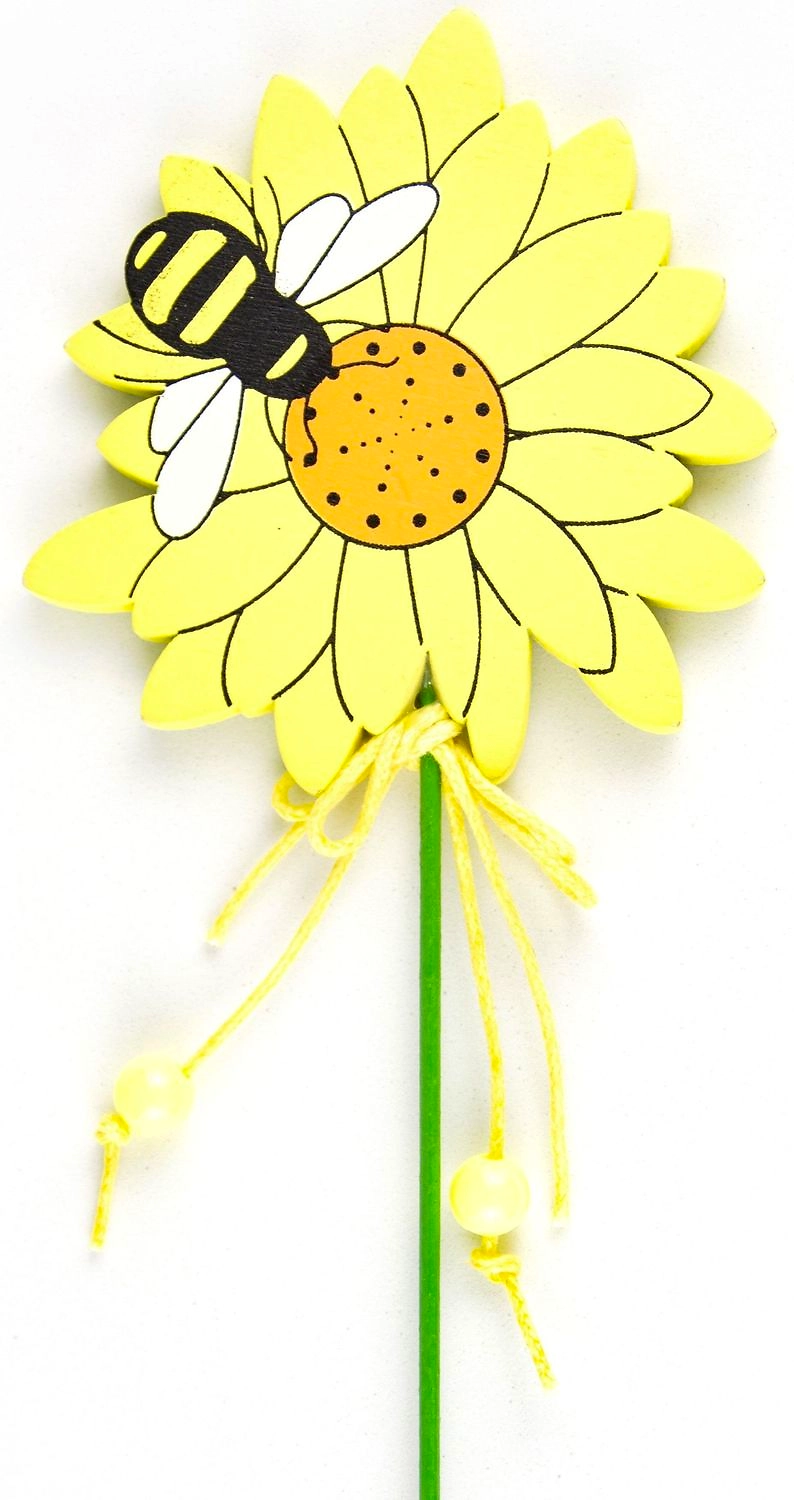 Топпер для декора цветок желтый 8х20 см FH21045Y