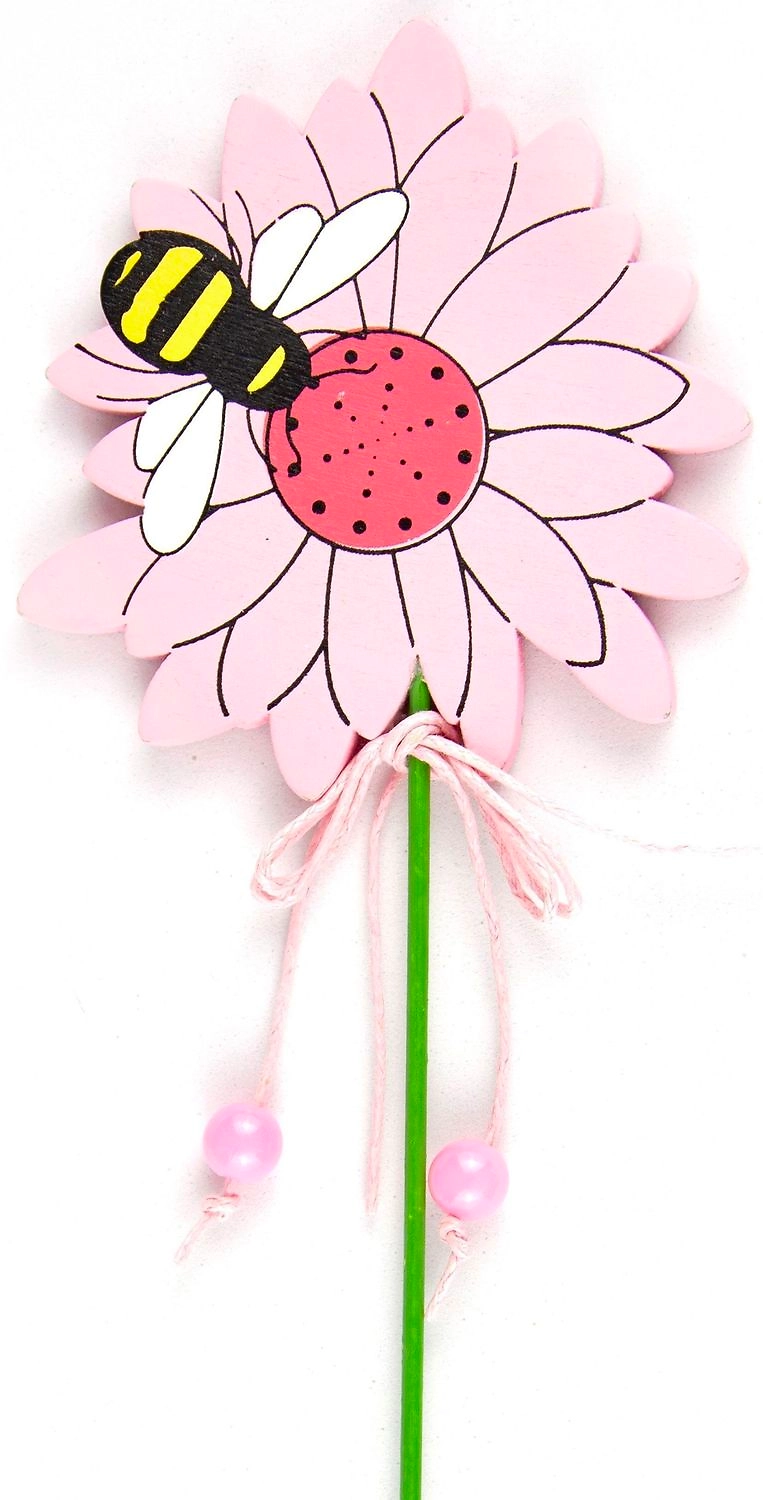 Топпер для декора цветок розовый 8х20 см FH21045P