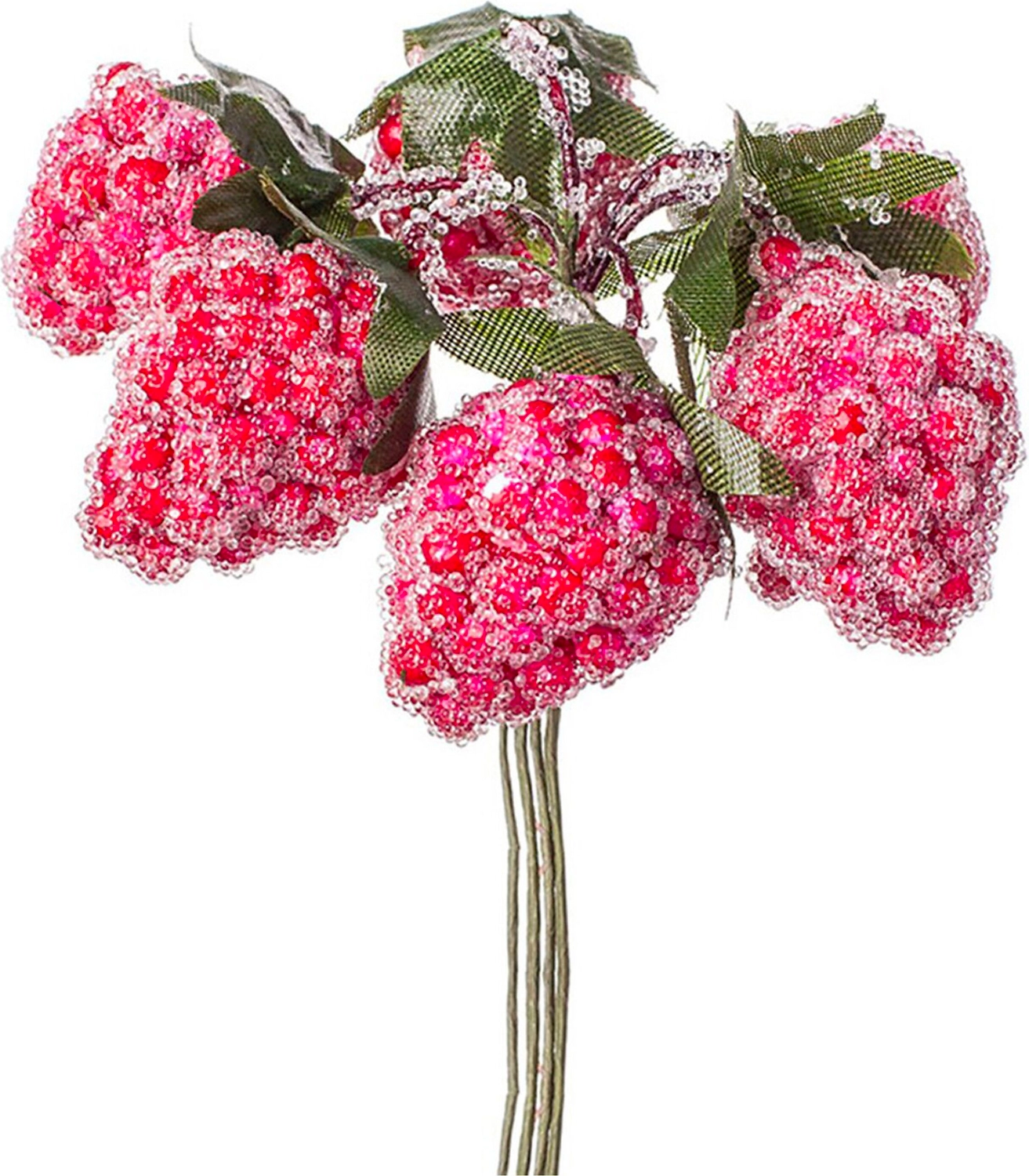 Декоративные ягоды Малина красная 10x10x10 cм 6 шт