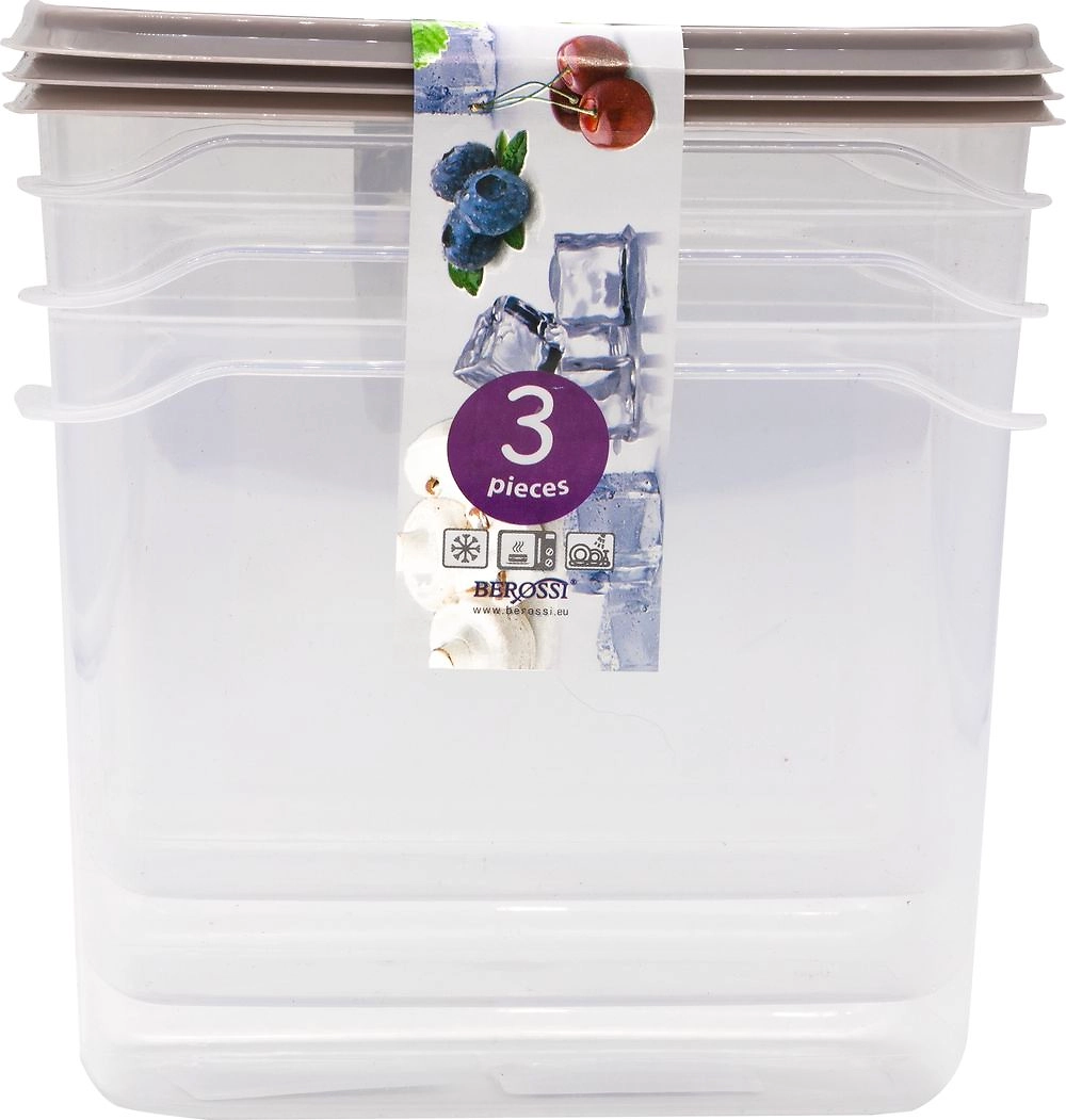 Набор контейнеров для заморозки Frost 3/1,0 л (дымчато-серый)