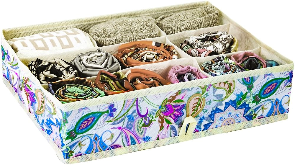 Органайзер для хранения, ПЭТ, 35х27х9 см, бежевый/принт