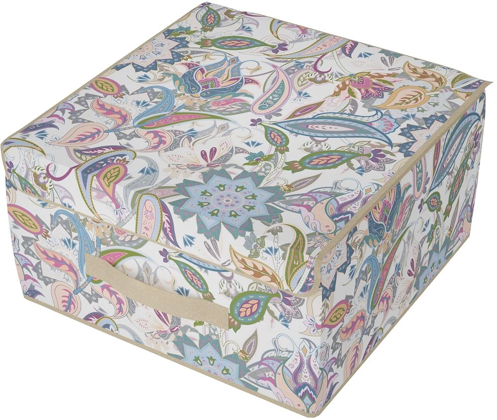 Кофр для хранения, ПЭТ, 30х30х16 см, бежевый/принт