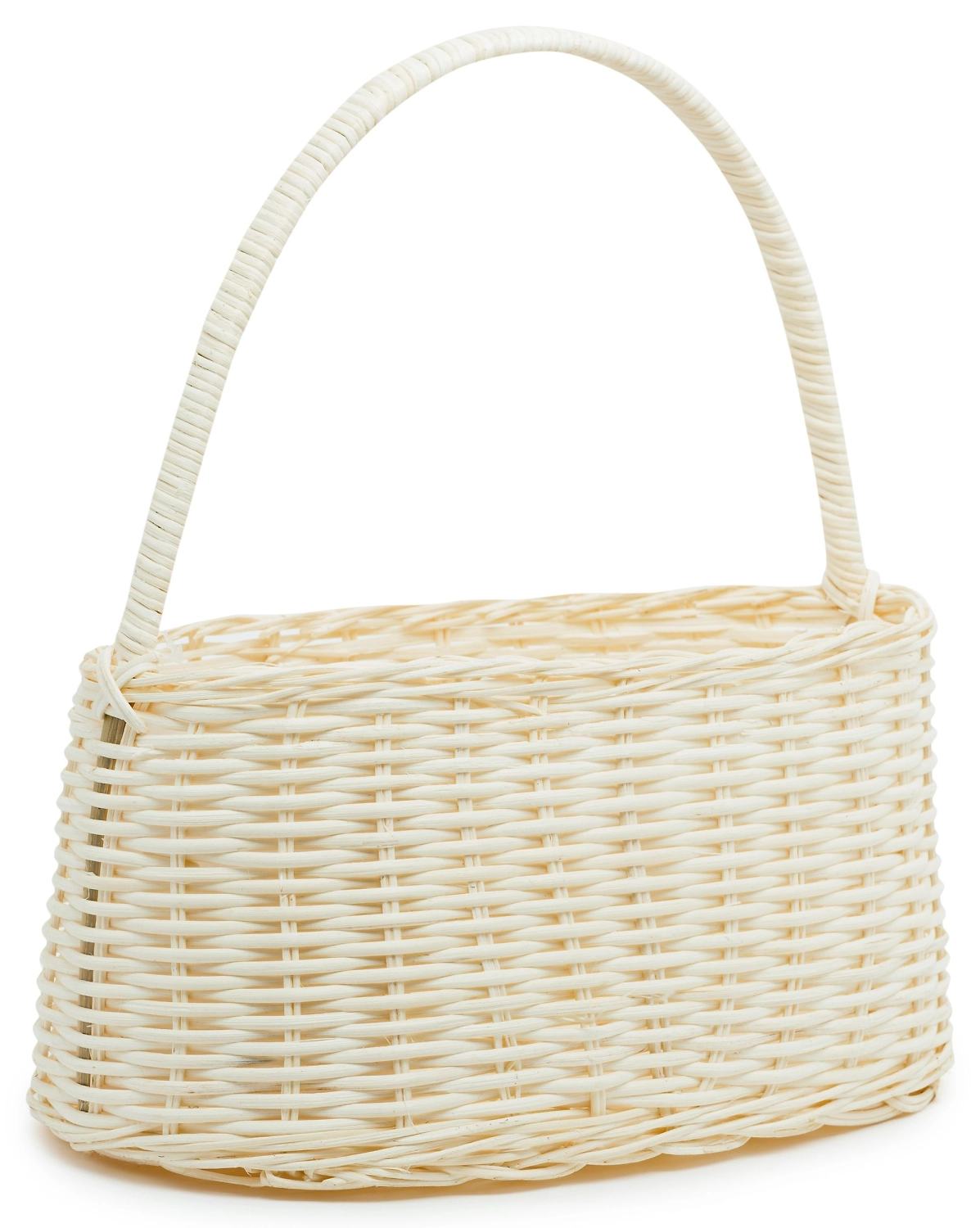 Корзина ротанг с ручкой белая 27x17x28 см