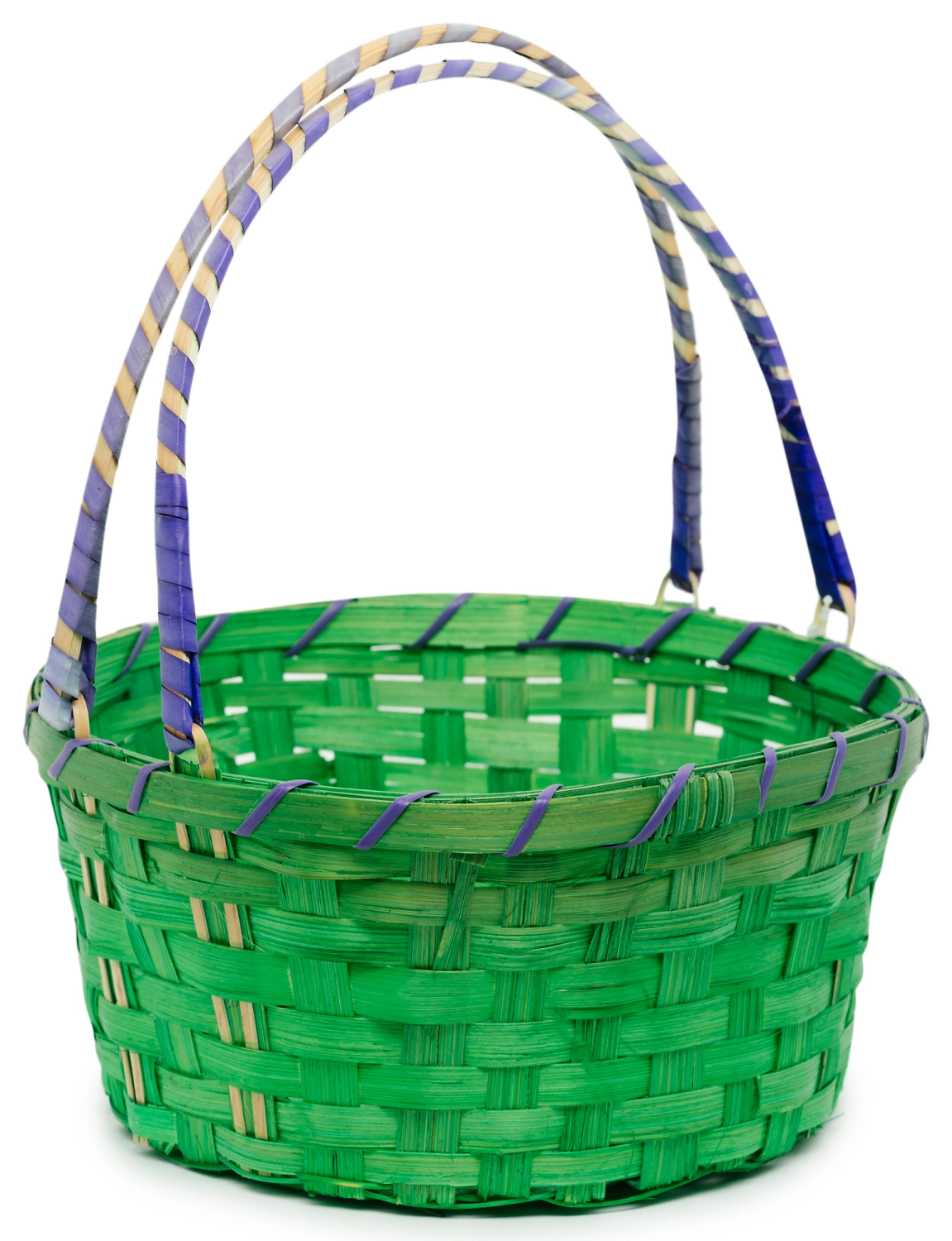 Корзина бамбук с ручкой зеленая D23 H25