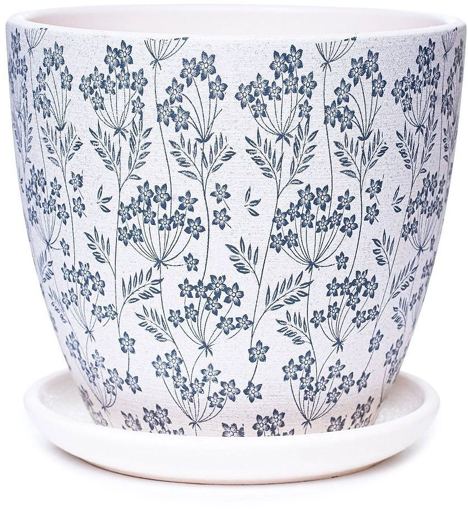 Горшок керамический Луг белый D15H13