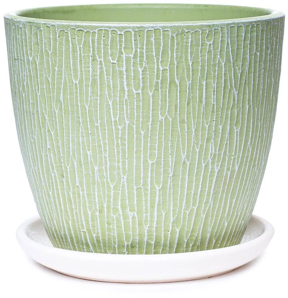 Горшок бетонный маракуйя оливковый D21H18