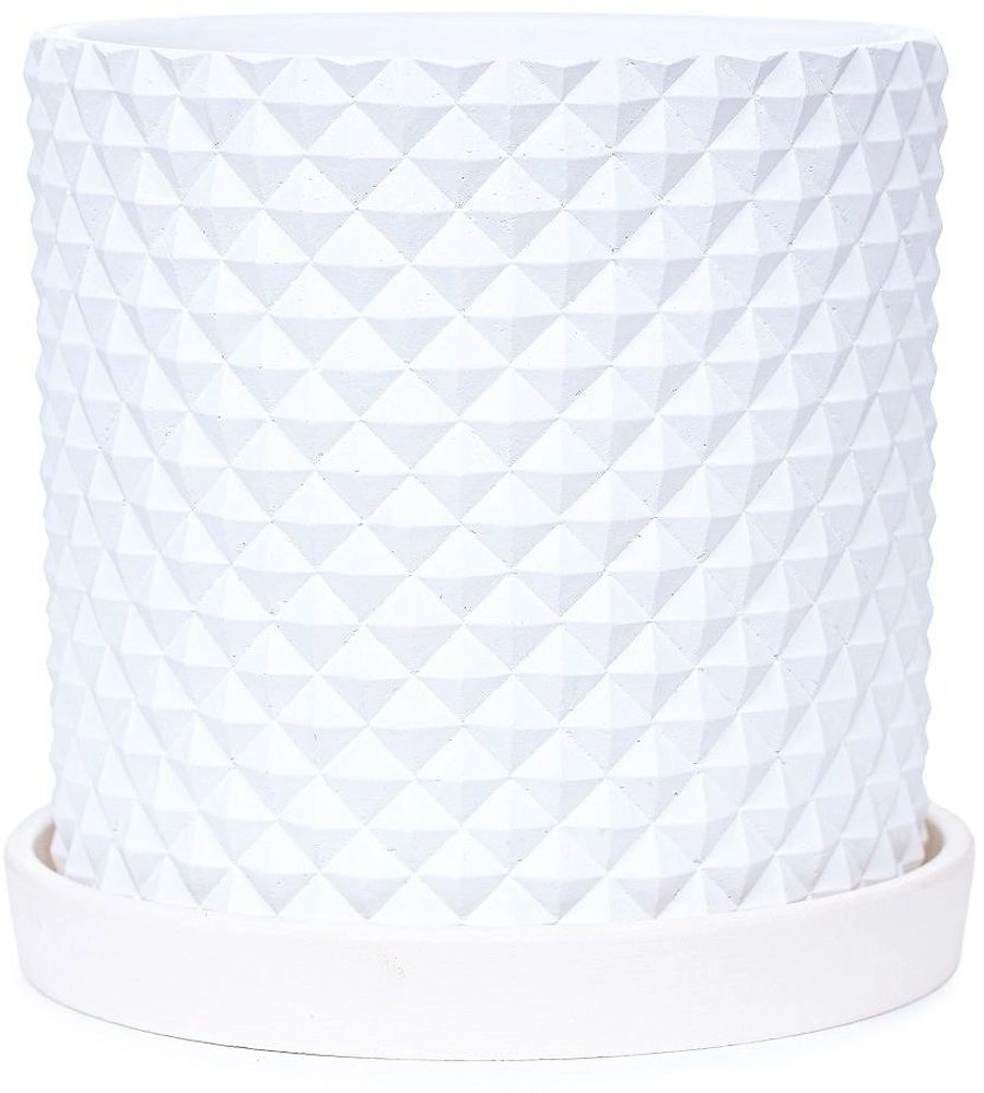 Горшок бетонный грань белый D15 c2