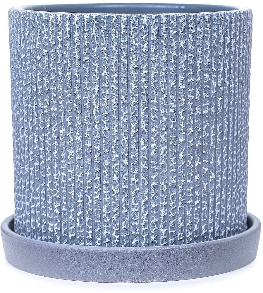 Горшок бетонный вельвет серый D15 c2