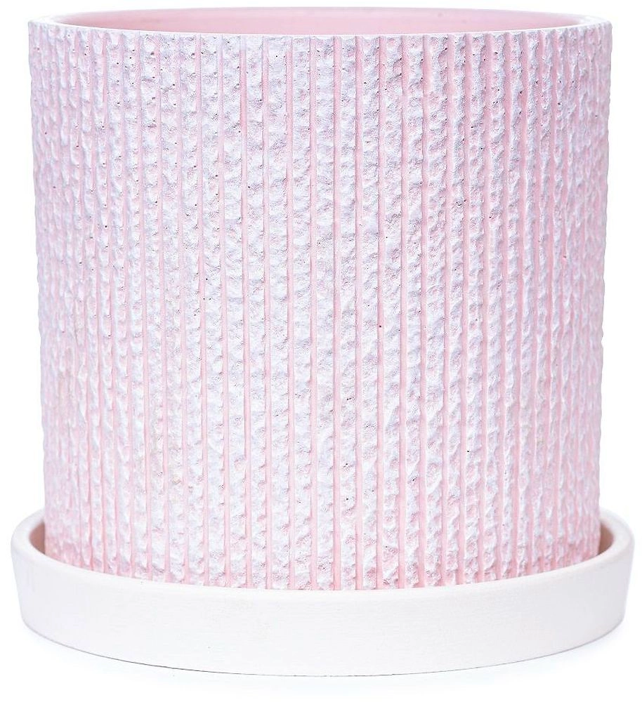 Горшок бетонный вельвет розовый D15 c2