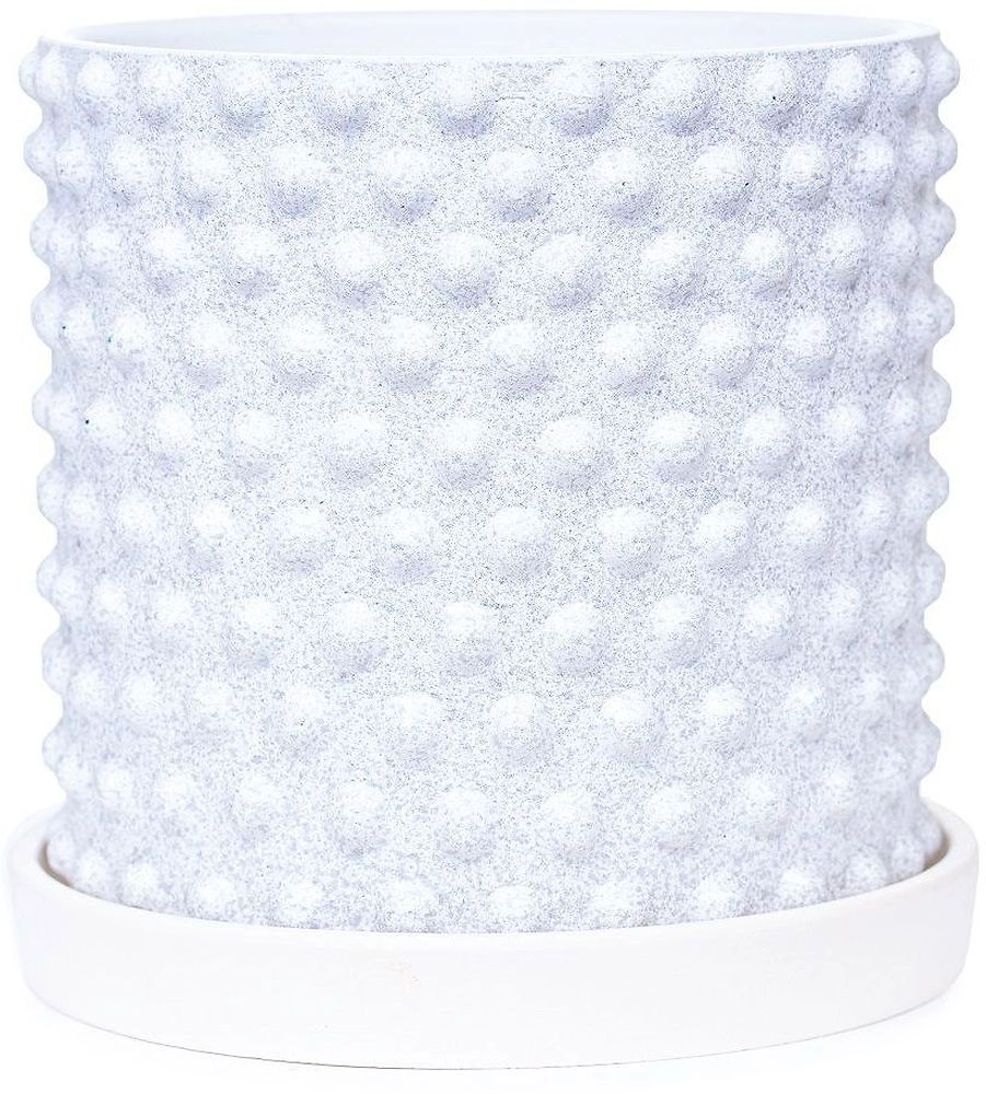 Горшок бетонный драже белый D15 c2