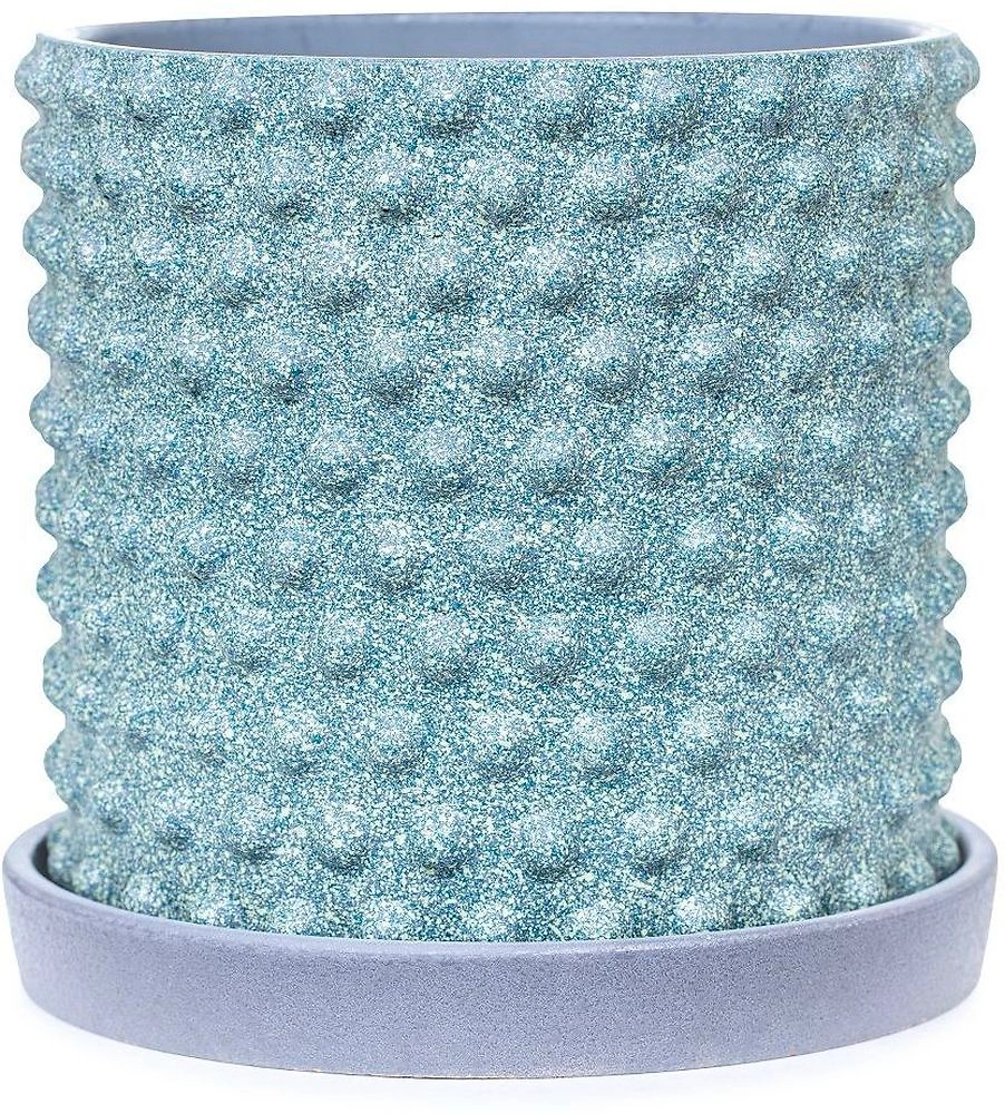 Горшок бетонный драже зеленый D15 c2