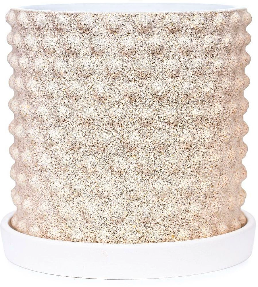 Горшок бетонный драже желтый D15 c2