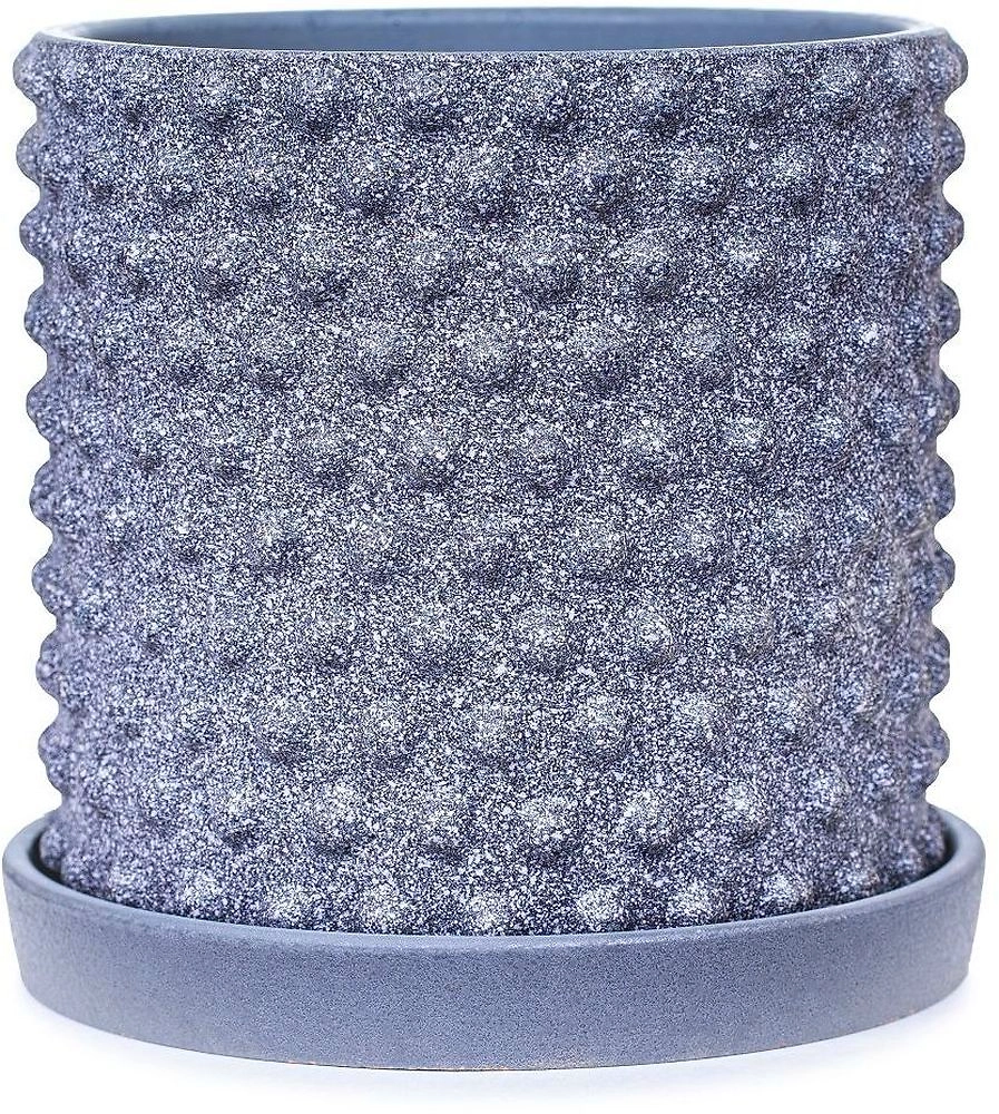 Горшок бетонный драже серый D15 c2