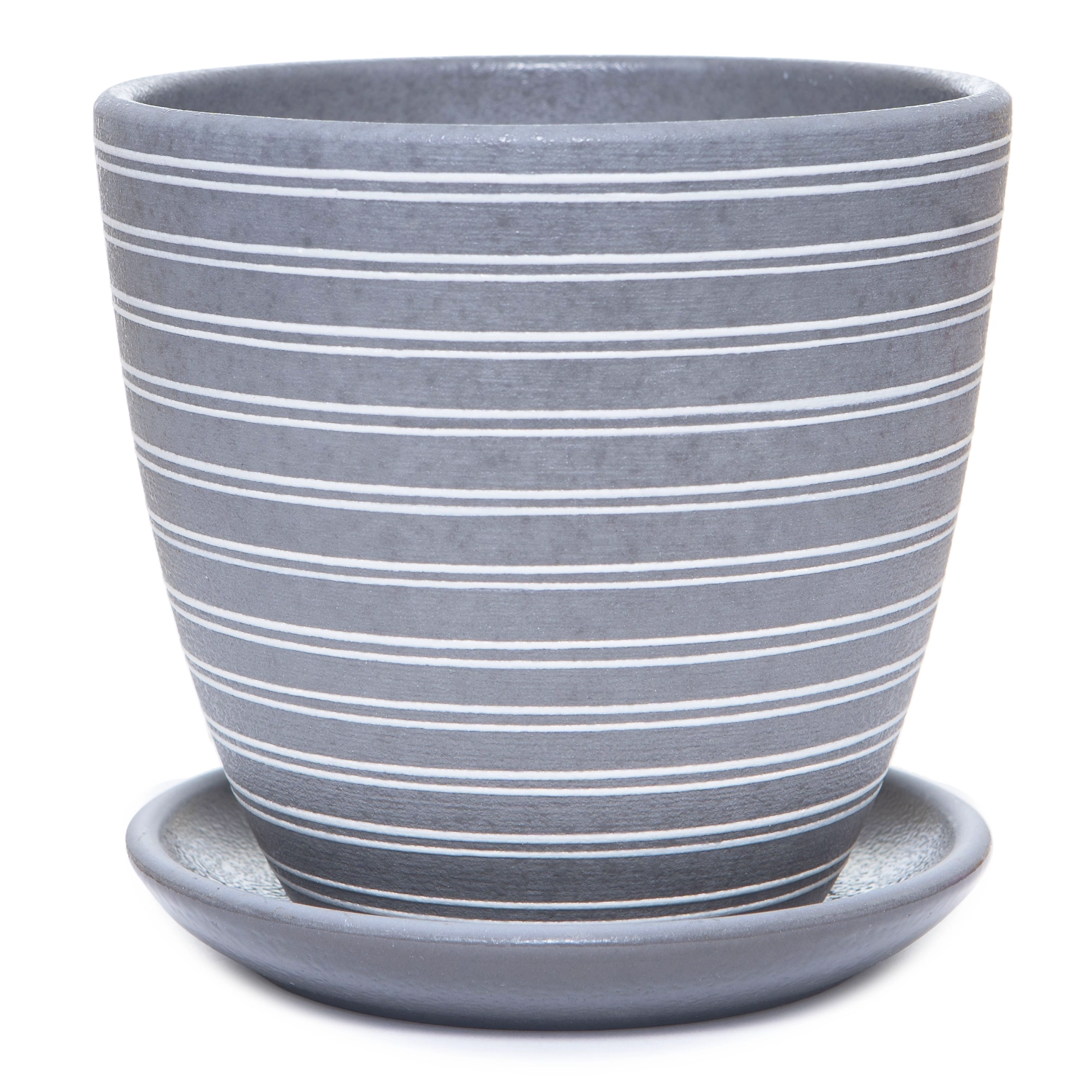 Горшок керамический Саксония серый D21 H19