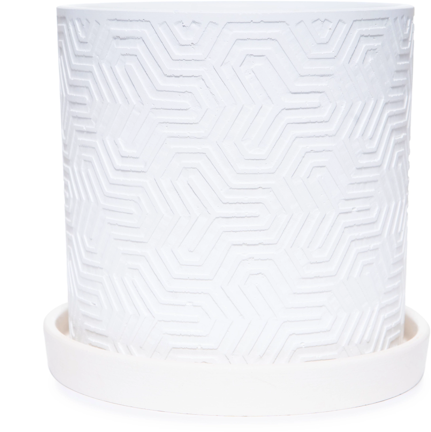 Горшок бетонный тринити белый D14 H15