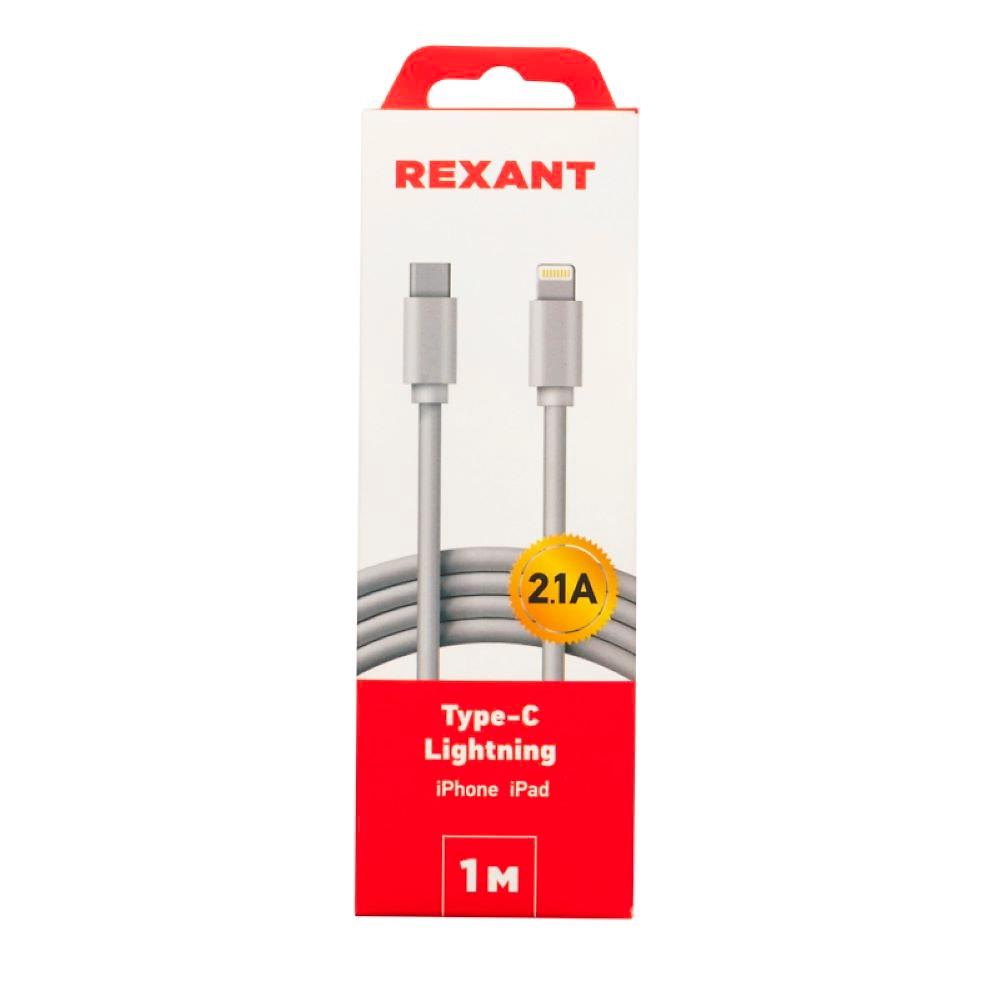 Кабель REXANT Type-C-Lightning 2A 1 м белый