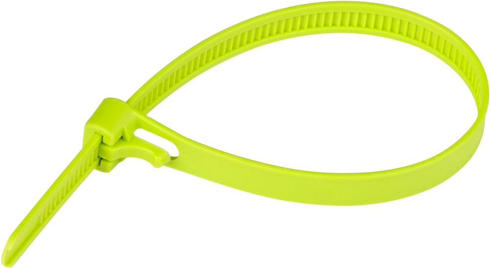Стяжка многоразовая нейлоновая PRM 7,5х200мм, зеленая (15 шт.)