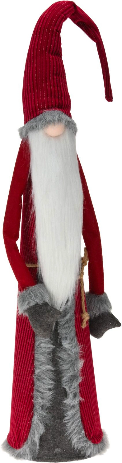 Статуэтка гном с бородой красно-серый 100 см