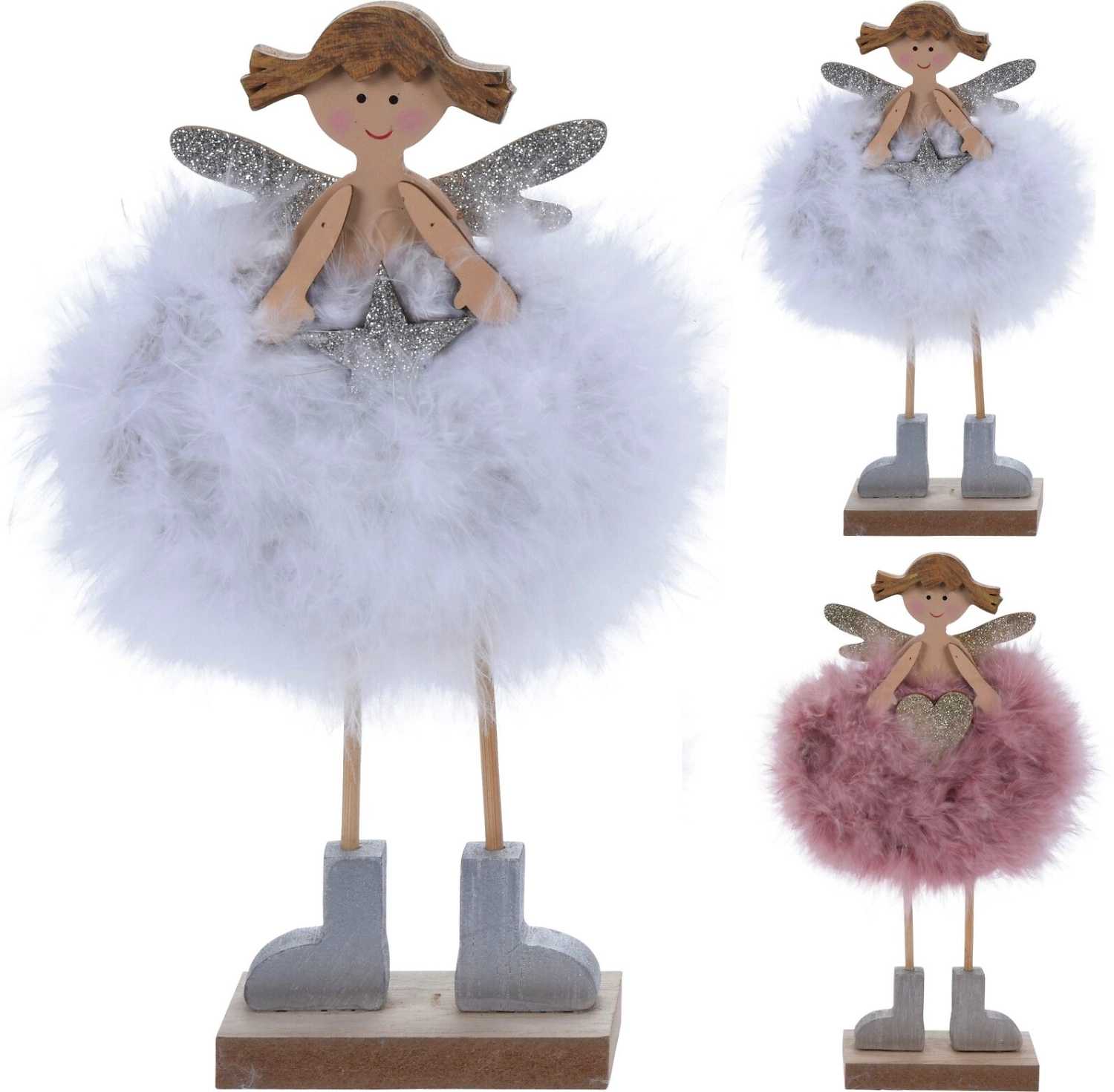 Статуэтка ангел с мехом в ассортименте 24 см