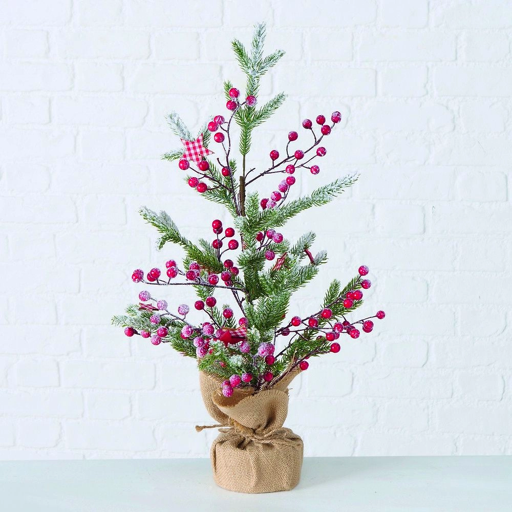 Елка искусственная в мешочке с ягодами 60 см