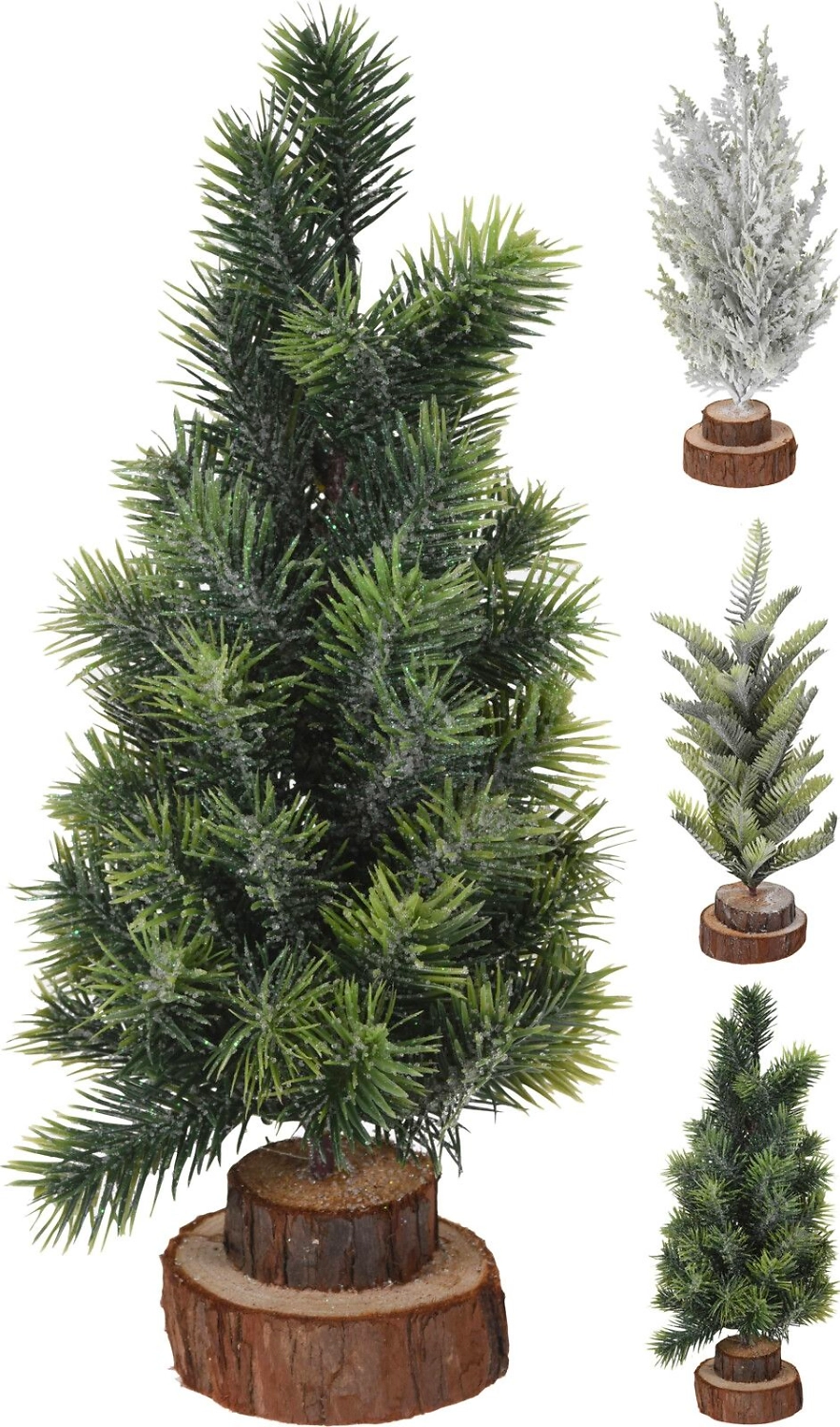 Искусственная ель на пеньке 30 см в ассортименте